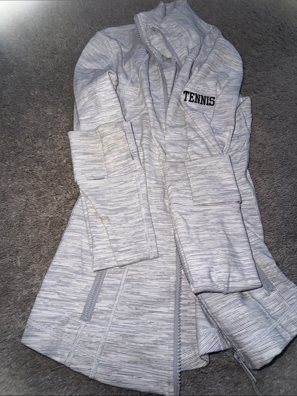 lululemon athletica Kids Light Gray 'TENNIS' Zip Hoodie